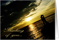 Thinking of you (Couple in sunset) card