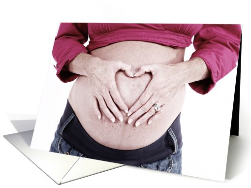 Baby shower Invite (Heart on belly) card (413543)