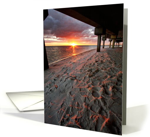 Sunset in Tampa (lighting hitting sand) card (413577)