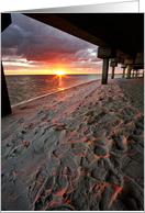 Sunset in Tampa (lighting hitting sand) card