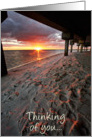 Thinking of you...(Sunset in Tampa, lighting hitting sand) card