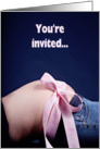 You’re invited... (pink ribbon with blue background card