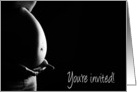 You’re invited to a baby shower, we’re adopting! (B&W belly photo) card