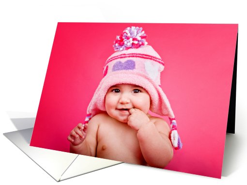 Little girl with fingers in her mouth card (414677)
