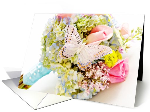 Elopement Party Invitation (Bouquet with butterfly) card (414752)