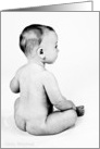 B&W naked baby blank card