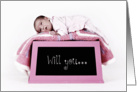 Will you be our Godparent? (Baby on box) card