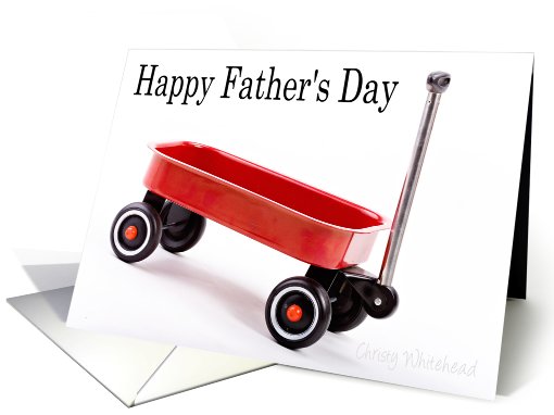 Happy Father's Day, from kids-Red wagon card (416721)