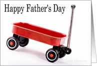 Happy Father’s Day, from kids-Red wagon card