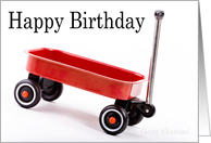 Happy Birthday, missing you -Red wagon card
