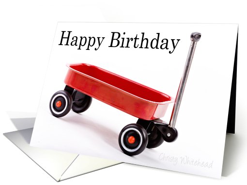 Happy Birthday, daddy to be-Red wagon card (416730)