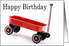 Happy Birthday, daddy to be-Red wagon card