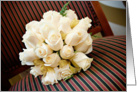 Rose wedding bouquet on chair card