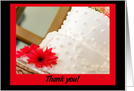 Thank you for being in my wedding (Wedding cake w/pink daisy) card