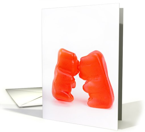 Thinking of you. Kissing red gummy bears card (417734)