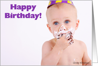 Happy birthday! From Coworkers (baby with cake on face) card