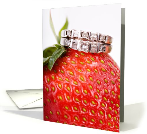 Wedding rings on strawberry card (417777)