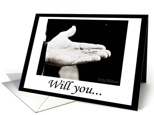 Will you...officiate(Officiant holding rings in B&W) card (417933)
