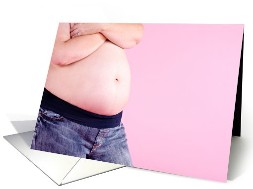 Pregnant belly on pink background card (421841)