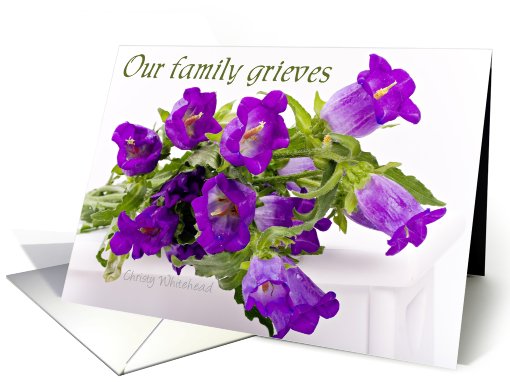 Our family grieves with your family (purple bouquet) card (422683)