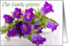 Our family grieves with your family (purple bouquet) card