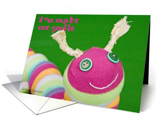You make me smile, Caterpillar card (457398)