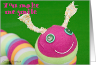 You make me smile, Caterpillar card