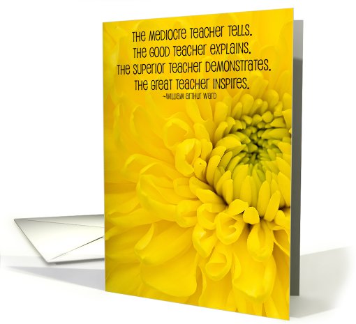 To a great teacher, Thank you! (Inside of yellow flower) card (629131)