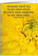 To a great teacher, Thank you! (Inside of yellow flower) card