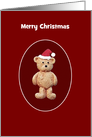 Merry Christmas Teddy Bear Santa Greeting Card With Custom Text card