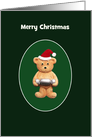 Merry Christmas Teddy Bear Santa, Custom Text card