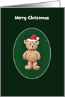 Merry Christmas Teddy Bear Santa, Custom Text card