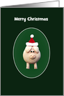 Merry Christmas Pig & Santa’s Hat, Custom Text card