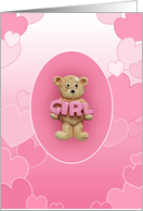 Pink Girl Teddy Bear card