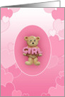 Pink Girl Teddy Bear card