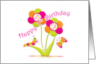 Bright Brighter Brightest Orange, Lime Green & Hot Pink 5th Birthday card