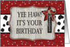 Yee Haw Bandanna Cowboy 17th Birthday card