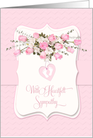 Baby Girl Heartfelt Sympathy Pink Roses and Little Toes card