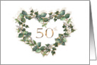 50th Wedding Anniversary Congratulations Heart Wreath card