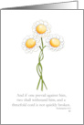 Three White Daisies Three Cord Prayer Encouragement card