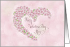 Mom Valentine Heart Pink Watercolor Hydrangea card