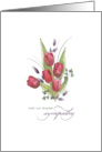 Red Tulip Watercolor With Deepest Sympathy Floral Bouquet card