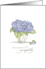 Blue Hydrangea Floral Bouquet With Deepest Sympathy card