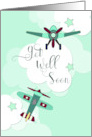 Child Get Well Soon Toy Airplanes and Clouds card