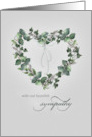 Heartfelt Sympathy Ivy Eucalyptus White Flowers Heart Wreath card