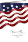 Military Thank You For Service Waving Flag Stars card