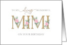 Mimi Birthday Pink Roses Floral Always Gold card