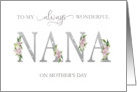 To Nana Mothers Day Pink Hydrangea Blooms Always card