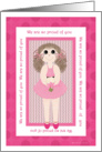 Gymnast Recital Chevron in Pink Proud of You card