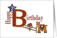 Horse and Rope Cowboy 2nd Birthday card